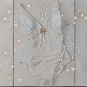 Elegant Cream One-Piece Swimsuit